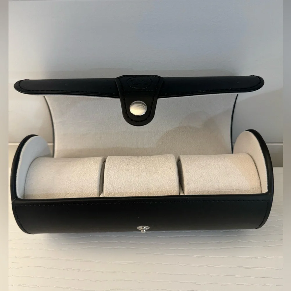 Luxury Automatic Watch Winder Black Leather Display Case Glass Top - Picture 10 of 10